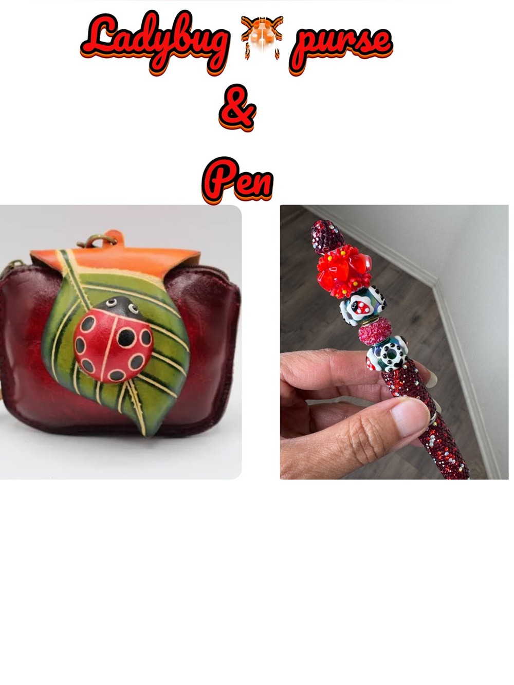 Ladybug Handmade Leather coin card holder
